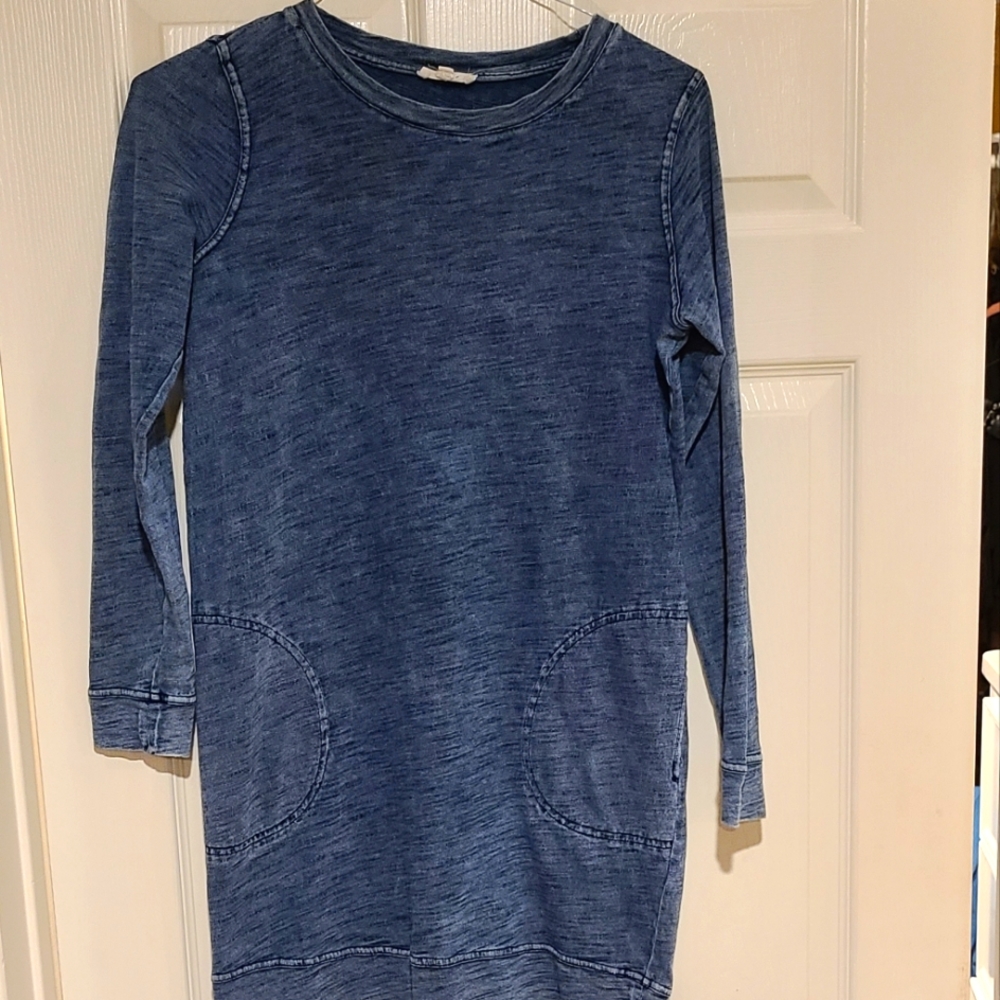 Denim Blue Mini Dress. Size Small